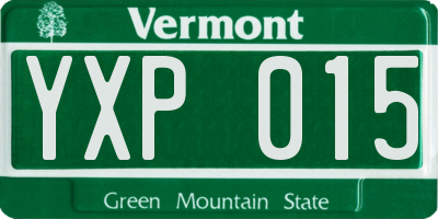 VT license plate YXP015