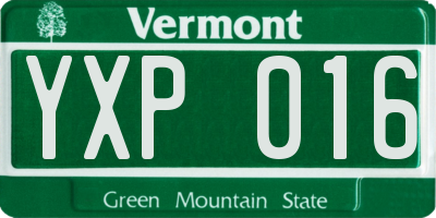 VT license plate YXP016