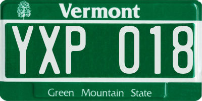 VT license plate YXP018