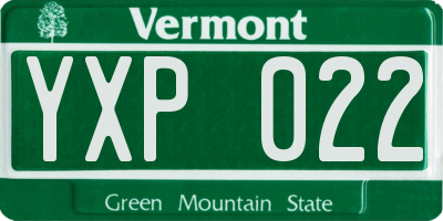 VT license plate YXP022
