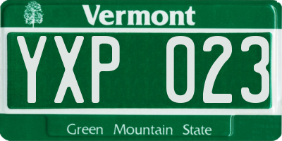 VT license plate YXP023