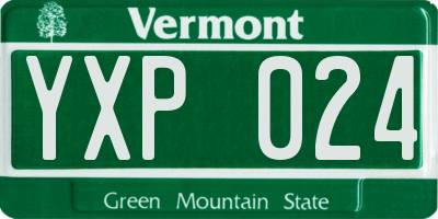 VT license plate YXP024
