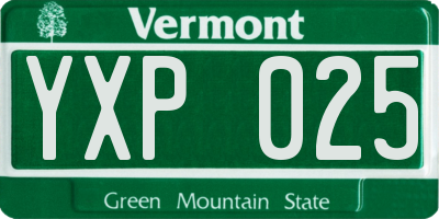 VT license plate YXP025