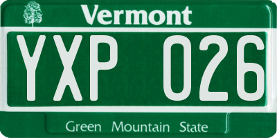 VT license plate YXP026