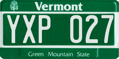 VT license plate YXP027