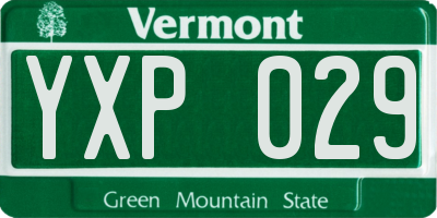 VT license plate YXP029