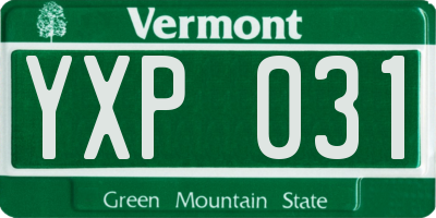VT license plate YXP031