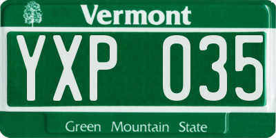 VT license plate YXP035