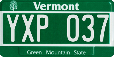 VT license plate YXP037