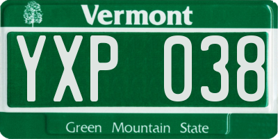 VT license plate YXP038