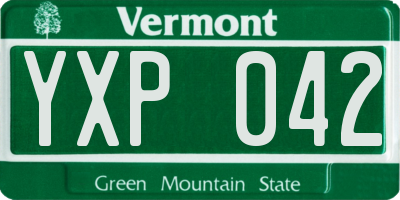 VT license plate YXP042