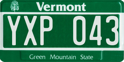 VT license plate YXP043