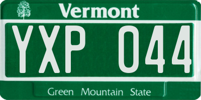 VT license plate YXP044