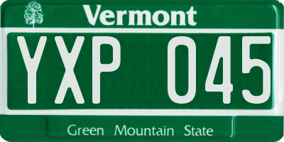 VT license plate YXP045
