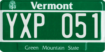 VT license plate YXP051