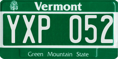 VT license plate YXP052