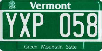 VT license plate YXP058