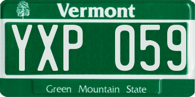 VT license plate YXP059