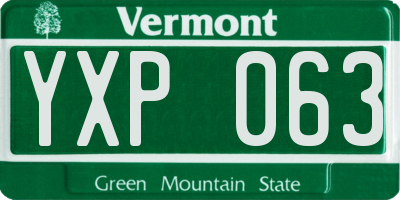 VT license plate YXP063