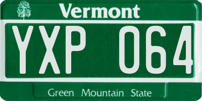 VT license plate YXP064