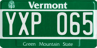 VT license plate YXP065