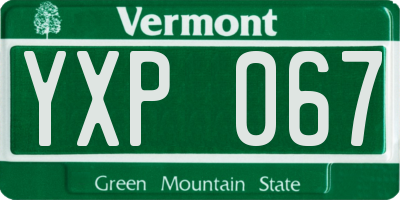 VT license plate YXP067