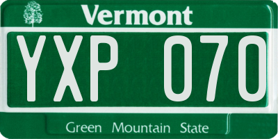 VT license plate YXP070