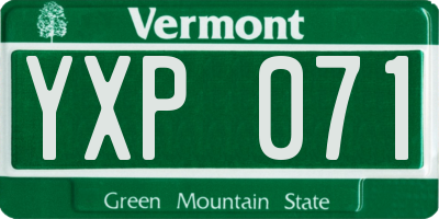 VT license plate YXP071