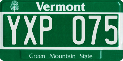 VT license plate YXP075