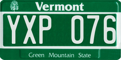 VT license plate YXP076