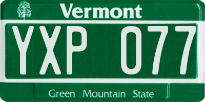 VT license plate YXP077