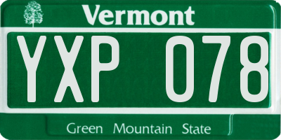 VT license plate YXP078