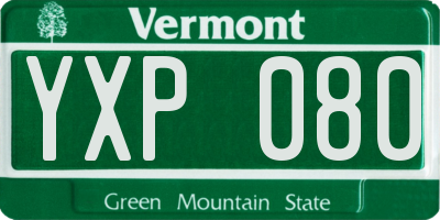 VT license plate YXP080