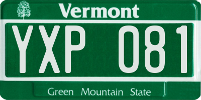 VT license plate YXP081
