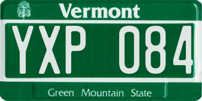 VT license plate YXP084