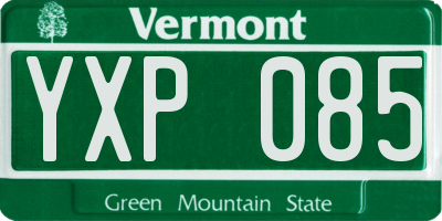 VT license plate YXP085