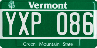 VT license plate YXP086