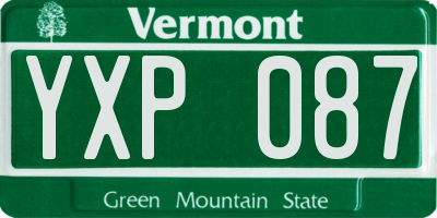 VT license plate YXP087