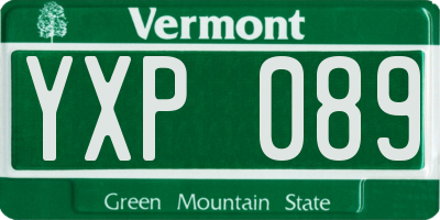 VT license plate YXP089