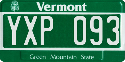 VT license plate YXP093