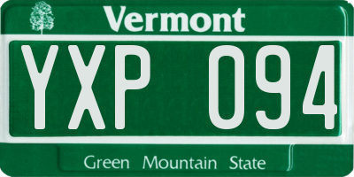 VT license plate YXP094