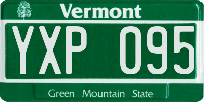 VT license plate YXP095