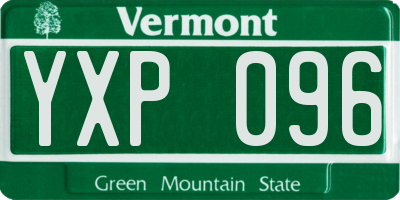 VT license plate YXP096