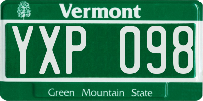 VT license plate YXP098