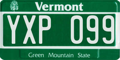 VT license plate YXP099