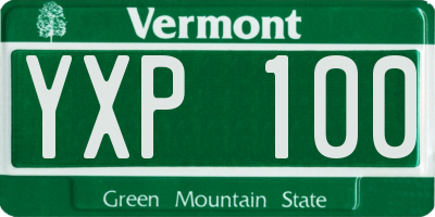 VT license plate YXP100