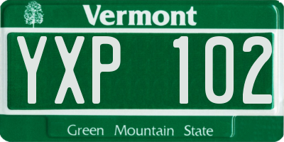 VT license plate YXP102