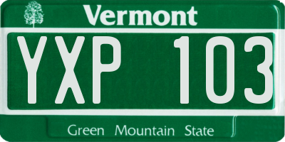 VT license plate YXP103