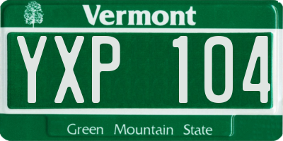 VT license plate YXP104