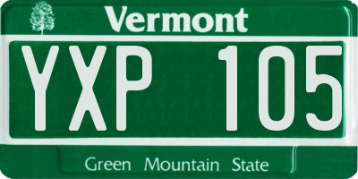 VT license plate YXP105